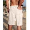 image:imageCOOFANDY Men Linen Blend Shorts Casual Drawstring Shorts Lightweight Summer Beach Short for Lounge Vacation TravelLinen Khaki