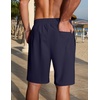 image:imageCOOFANDY Men Linen Blend Shorts Casual Drawstring Shorts Lightweight Summer Beach Short for Lounge Vacation TravelNavy Blue