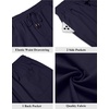 image:imageCOOFANDY Men Linen Blend Shorts Casual Drawstring Shorts Lightweight Summer Beach Short for Lounge Vacation TravelNavy Blue