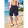 image:imageCOOFANDY Men Linen Blend Shorts Casual Drawstring Shorts Lightweight Summer Beach Short for Lounge Vacation TravelNavy Blue