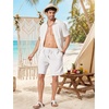 image:imageCOOFANDY Men Linen Blend Shorts Casual Drawstring Shorts Lightweight Summer Beach Short for Lounge Vacation TravelWhite