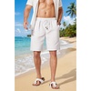image:imageCOOFANDY Men Linen Blend Shorts Casual Drawstring Shorts Lightweight Summer Beach Short for Lounge Vacation TravelWhite