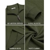 image:imageCOOFANDY Men Quarter Zip Pullover Long Sleeve Quilted Sweatshirt Waffle Casual Collared Sweatshirts Mock Neck Winter PoloArmy Green