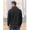 image:imageCOOFANDY Men Quarter Zip Pullover Long Sleeve Quilted Sweatshirt Waffle Casual Collared Sweatshirts Mock Neck Winter PoloBlack