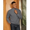 image:imageCOOFANDY Men Quarter Zip Pullover Long Sleeve Quilted Sweatshirt Waffle Casual Collared Sweatshirts Mock Neck Winter PoloDark Gray