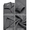 image:imageCOOFANDY Men Quarter Zip Pullover Long Sleeve Quilted Sweatshirt Waffle Casual Collared Sweatshirts Mock Neck Winter PoloDark Gray