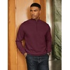 image:imageCOOFANDY Men Quarter Zip Pullover Long Sleeve Quilted Sweatshirt Waffle Casual Collared Sweatshirts Mock Neck Winter PoloDark Red