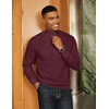 image:imageCOOFANDY Men Quarter Zip Pullover Long Sleeve Quilted Sweatshirt Waffle Casual Collared Sweatshirts Mock Neck Winter PoloDark Red