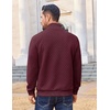 image:imageCOOFANDY Men Quarter Zip Pullover Long Sleeve Quilted Sweatshirt Waffle Casual Collared Sweatshirts Mock Neck Winter PoloDark Red