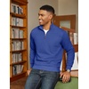 image:imageCOOFANDY Men Quarter Zip Pullover Long Sleeve Quilted Sweatshirt Waffle Casual Collared Sweatshirts Mock Neck Winter PoloDeep Blue