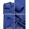 image:imageCOOFANDY Men Quarter Zip Pullover Long Sleeve Quilted Sweatshirt Waffle Casual Collared Sweatshirts Mock Neck Winter PoloDeep Blue