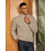 image:imageCOOFANDY Men Quarter Zip Pullover Long Sleeve Quilted Sweatshirt Waffle Casual Collared Sweatshirts Mock Neck Winter PoloKhaki