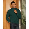 image:imageCOOFANDY Men Quarter Zip Pullover Long Sleeve Quilted Sweatshirt Waffle Casual Collared Sweatshirts Mock Neck Winter PoloLake Green
