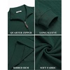 image:imageCOOFANDY Men Quarter Zip Pullover Long Sleeve Quilted Sweatshirt Waffle Casual Collared Sweatshirts Mock Neck Winter PoloLake Green