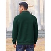 image:imageCOOFANDY Men Quarter Zip Pullover Long Sleeve Quilted Sweatshirt Waffle Casual Collared Sweatshirts Mock Neck Winter PoloLake Green