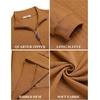 image:imageCOOFANDY Men Quarter Zip Pullover Long Sleeve Quilted Sweatshirt Waffle Casual Collared Sweatshirts Mock Neck Winter PoloLight Brown