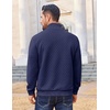 image:imageCOOFANDY Men Quarter Zip Pullover Long Sleeve Quilted Sweatshirt Waffle Casual Collared Sweatshirts Mock Neck Winter PoloNavy Blue