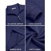 image:imageCOOFANDY Men Quarter Zip Pullover Long Sleeve Quilted Sweatshirt Waffle Casual Collared Sweatshirts Mock Neck Winter PoloNavy Blue