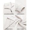 image:imageCOOFANDY Men Quarter Zip Pullover Long Sleeve Quilted Sweatshirt Waffle Casual Collared Sweatshirts Mock Neck Winter PoloWhite