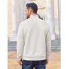 image:imageCOOFANDY Men Quarter Zip Pullover Long Sleeve Quilted Sweatshirt Waffle Casual Collared Sweatshirts Mock Neck Winter PoloWhite