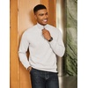 image:imageCOOFANDY Men Quarter Zip Pullover Long Sleeve Quilted Sweatshirt Waffle Casual Collared Sweatshirts Mock Neck Winter PoloWhite