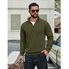 image:imageCOOFANDY Men Quarter Zip Up Pullover Lightweight Mock Neck Sweatshirt Casual Active Long Sleeve Polo ShirtArmy Green