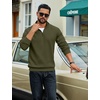 image:imageCOOFANDY Men Quarter Zip Up Pullover Lightweight Mock Neck Sweatshirt Casual Active Long Sleeve Polo ShirtArmy Green