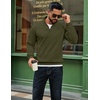 image:imageCOOFANDY Men Quarter Zip Up Pullover Lightweight Mock Neck Sweatshirt Casual Active Long Sleeve Polo ShirtArmy Green
