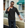 image:imageCOOFANDY Men Quarter Zip Up Pullover Lightweight Mock Neck Sweatshirt Casual Active Long Sleeve Polo ShirtBlack