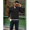 image:imageCOOFANDY Men Quarter Zip Up Pullover Lightweight Mock Neck Sweatshirt Casual Active Long Sleeve Polo ShirtBlack