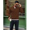 image:imageCOOFANDY Men Quarter Zip Up Pullover Lightweight Mock Neck Sweatshirt Casual Active Long Sleeve Polo ShirtBrown
