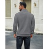 image:imageCOOFANDY Men Quarter Zip Up Pullover Lightweight Mock Neck Sweatshirt Casual Active Long Sleeve Polo ShirtGrey