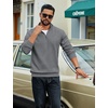 image:imageCOOFANDY Men Quarter Zip Up Pullover Lightweight Mock Neck Sweatshirt Casual Active Long Sleeve Polo ShirtGrey