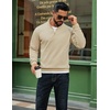 image:imageCOOFANDY Men Quarter Zip Up Pullover Lightweight Mock Neck Sweatshirt Casual Active Long Sleeve Polo ShirtKhaki