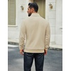 image:imageCOOFANDY Men Quarter Zip Up Pullover Lightweight Mock Neck Sweatshirt Casual Active Long Sleeve Polo ShirtKhaki