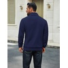 image:imageCOOFANDY Men Quarter Zip Up Pullover Lightweight Mock Neck Sweatshirt Casual Active Long Sleeve Polo ShirtNavy
