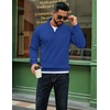 image:imageCOOFANDY Men Quarter Zip Up Pullover Lightweight Mock Neck Sweatshirt Casual Active Long Sleeve Polo ShirtSky Blue