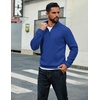 image:imageCOOFANDY Men Quarter Zip Up Pullover Lightweight Mock Neck Sweatshirt Casual Active Long Sleeve Polo ShirtSky Blue