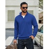 image:imageCOOFANDY Men Quarter Zip Up Pullover Lightweight Mock Neck Sweatshirt Casual Active Long Sleeve Polo ShirtSky Blue