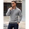image:imageCOOFANDY Men Quarter Zip Up Pullover Lightweight Mock Neck Sweatshirt Casual Active Long Sleeve Polo ShirtTex Light Grey