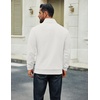 image:imageCOOFANDY Men Quarter Zip Up Pullover Lightweight Mock Neck Sweatshirt Casual Active Long Sleeve Polo ShirtWhite