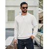 image:imageCOOFANDY Men Quarter Zip Up Pullover Lightweight Mock Neck Sweatshirt Casual Active Long Sleeve Polo ShirtWhite