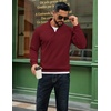 image:imageCOOFANDY Men Quarter Zip Up Pullover Lightweight Mock Neck Sweatshirt Casual Active Long Sleeve Polo ShirtWine Red