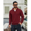 image:imageCOOFANDY Men Quarter Zip Up Pullover Lightweight Mock Neck Sweatshirt Casual Active Long Sleeve Polo ShirtWine Red
