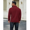 image:imageCOOFANDY Men Quarter Zip Up Pullover Lightweight Mock Neck Sweatshirt Casual Active Long Sleeve Polo ShirtWine Red