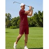 image:imageCOOFANDY Men Short Sets 2 Piece Outfits Casual Quarter Zip Polo Shorts Sets Textured Summer Outfits Fashion Tracksuit GolfWine Red