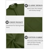 image:imageCOOFANDY Mens 2 Pieces Cotton Linen Set Casual Short Sleeve Henley Shirts Beach Yoga Pants Summer OutfitsArmy Green