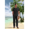 image:imageCOOFANDY Mens 2 Pieces Cotton Linen Set Casual Short Sleeve Henley Shirts Beach Yoga Pants Summer OutfitsBlack