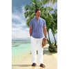 image:imageCOOFANDY Mens 2 Pieces Cotton Linen Set Casual Short Sleeve Henley Shirts Beach Yoga Pants Summer OutfitsBlue Striped