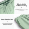 image:imageCOOFANDY Mens 2 Pieces Cotton Linen Set Casual Short Sleeve Henley Shirts Beach Yoga Pants Summer OutfitsGreen